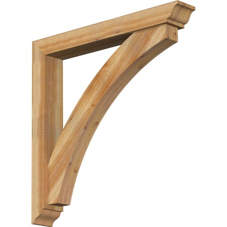 Ekena Millwork Thorton Traditional Rough Sawn Bracket w/ Offset Brace, Western Red Cedar, 6"W x 42"D x 42"H BKT0604X42X42THR01RWR